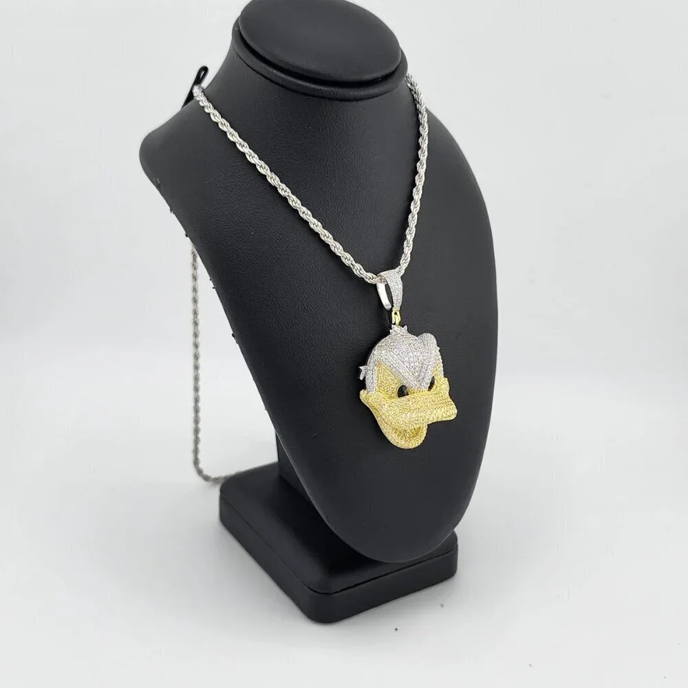 Brand New Sterling Silver 925 Angry Donald Necklace